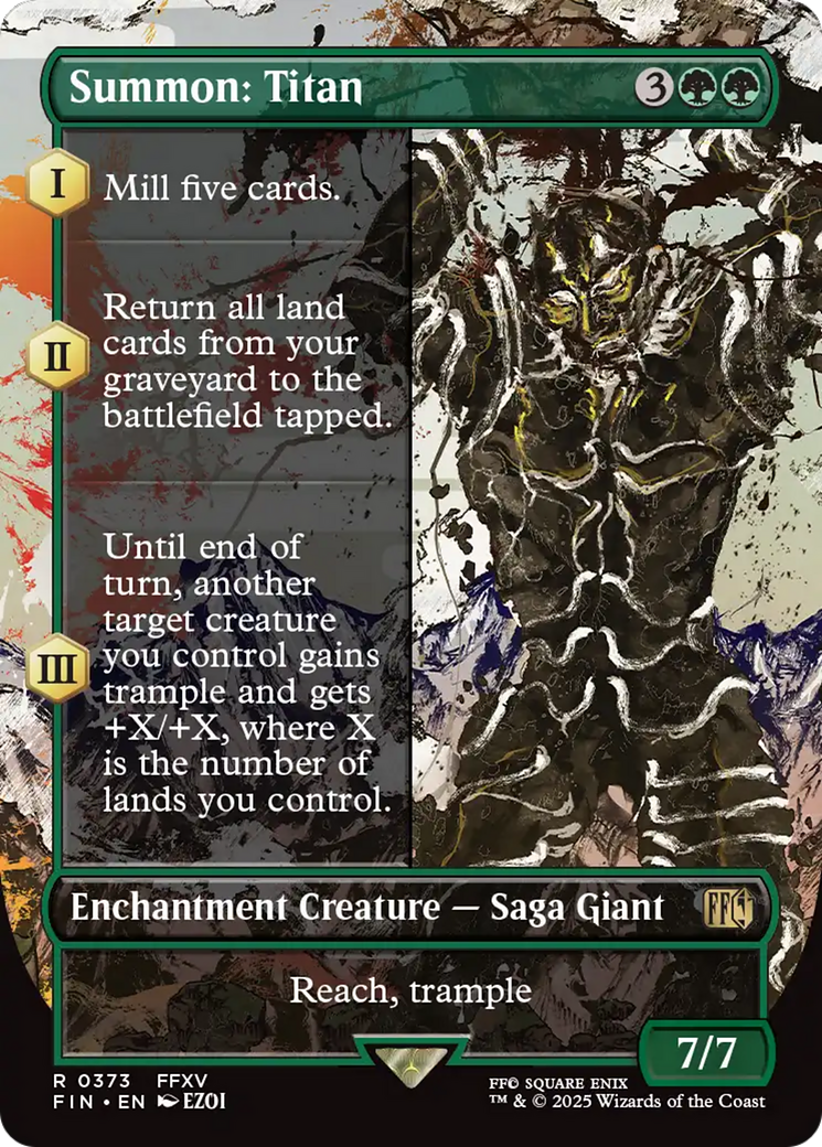 Summon: Titan (Borderless) (FIN-373) - FINAL FANTASY: (enchantment) (Borderless)