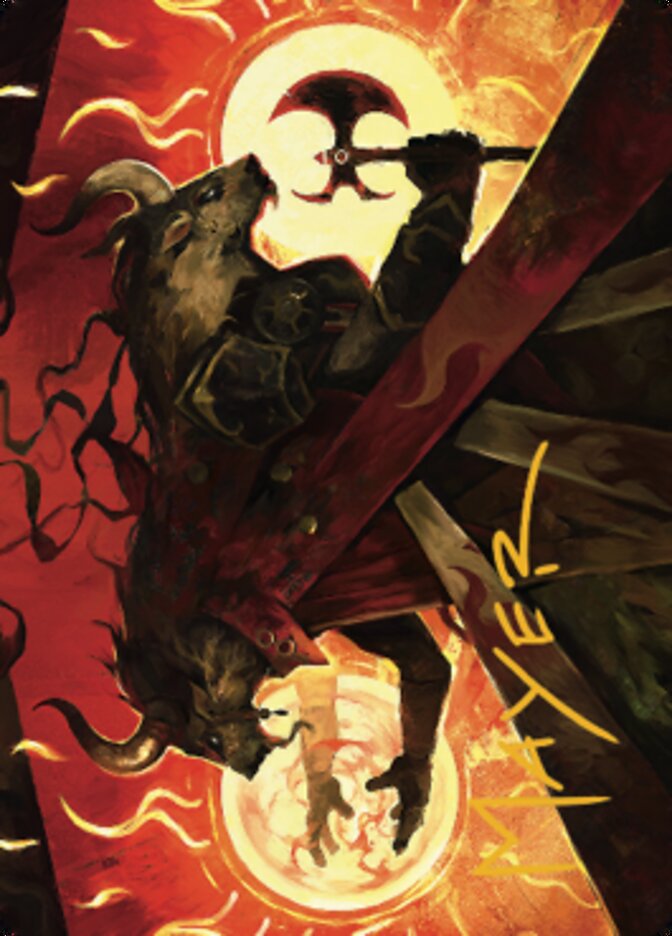 Carte artistique Hurloon Battle Hymn (signature estampillée or) [Dominaria United Art Series] 