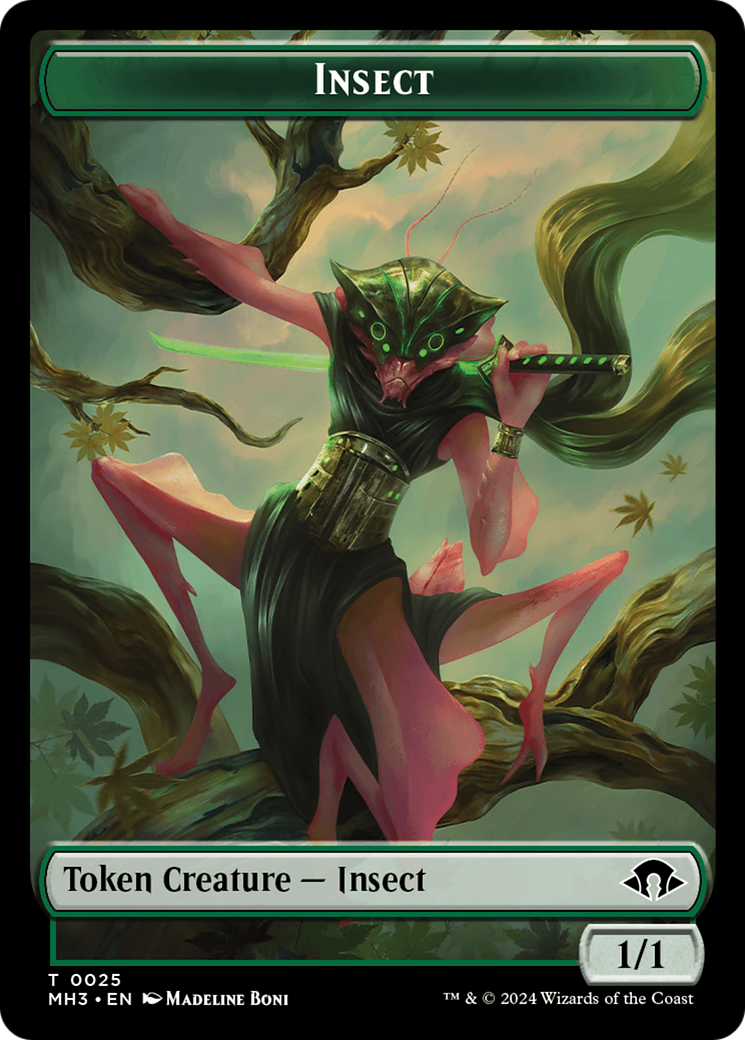 Bête (0015) // Insecte (0025) Jeton double face [Modern Horizons 3 Commander Tokens] 
