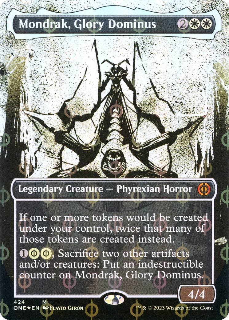 Mondrak, Glory Dominus (Feuille Ichor Step-and-Compleat sans bordure) [Phyrexia : Tous seront un] 