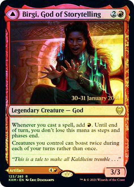 Birgi, God of Storytelling (PRE-123) - Kaldheim Promos Foil