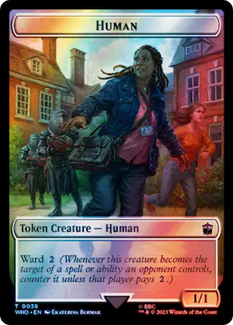 Humain (0038) // Nourriture (0058) Jeton double face (Surge Foil) [Doctor Who Tokens] 