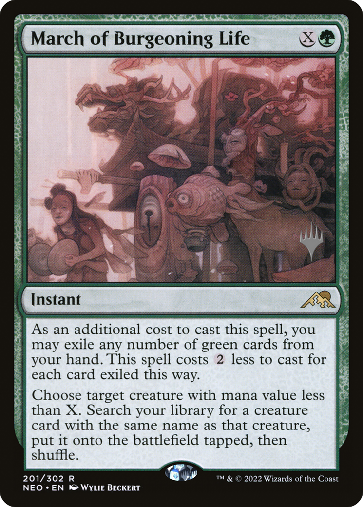 Marche de la vie en plein essor (Pack promotionnel) [Kamigawa: Promos Neon Dynasty] 