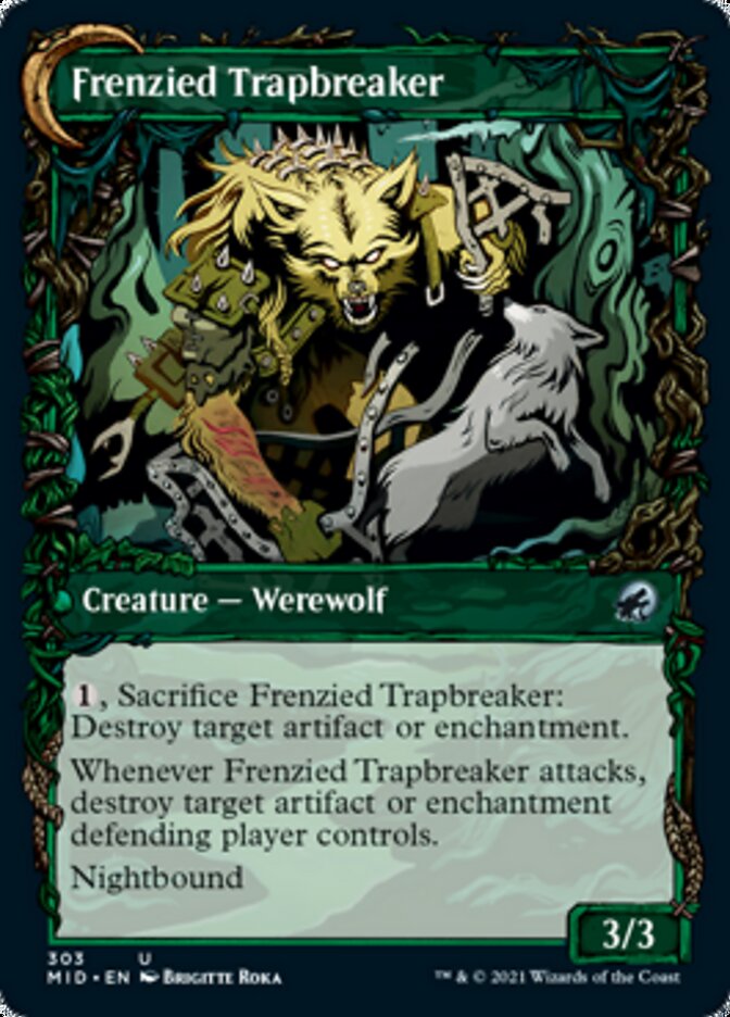 Outland Liberator // Frenzied Trapbreaker (MID-303) - Innistrad: Midnight Hunt: (Showcase, Double Faced Transform)