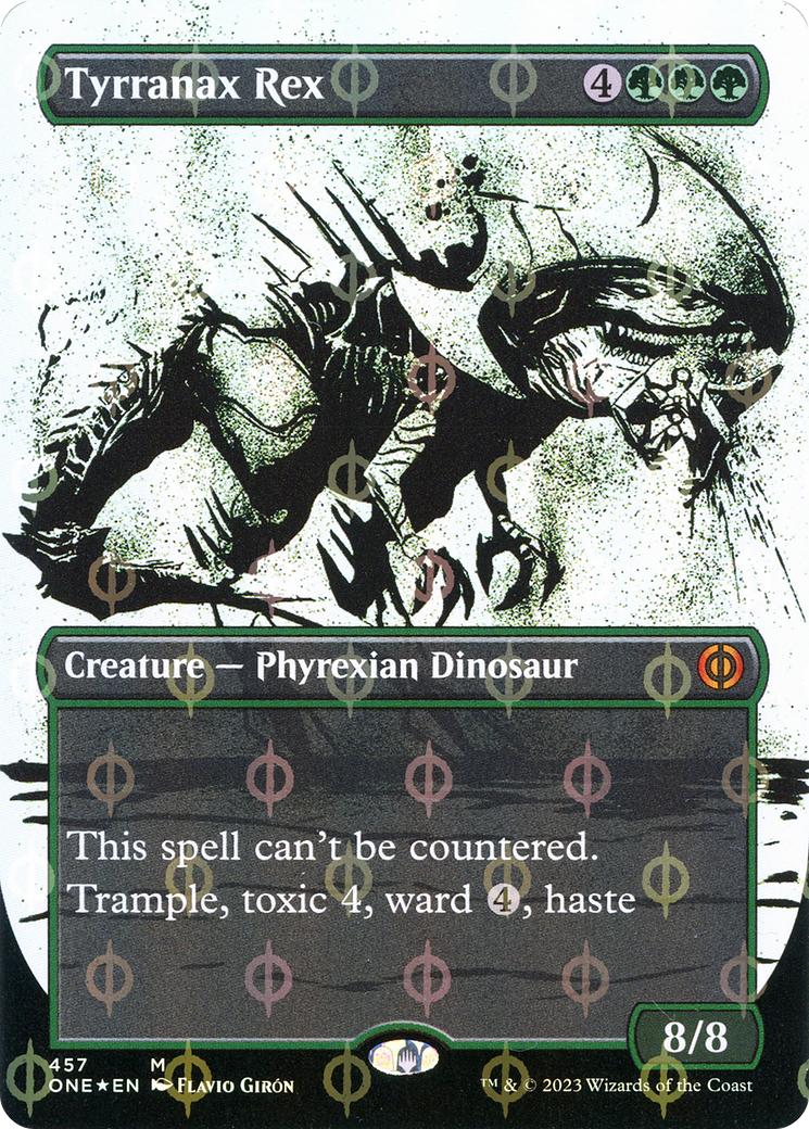 Tyrranax Rex (Feuille Ichor Step-and-Compleat sans bordure) [Phyrexia : Tous seront un] 