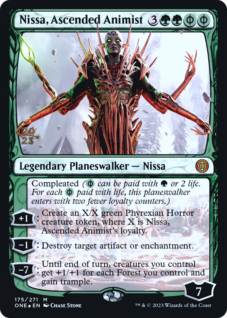 Nissa, Animiste Ascensionnée [Phyrexia : All Will Be One Promos Avant-première] 