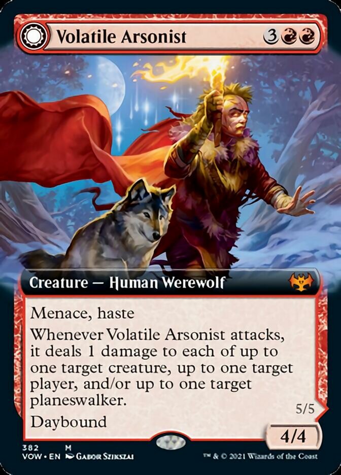 Volatile Arsonist (Extended Art) (VOW-382) - Innistrad: Crimson Vow: (Extended Art, Double Faced Transform)