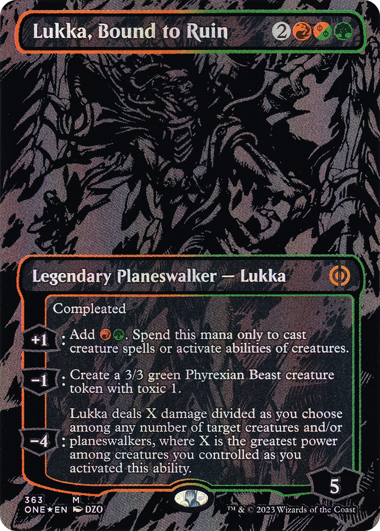 Lukka, lié à la ruine (feuille d'aluminium surélevée) [Phyrexia : Tous seront un] 