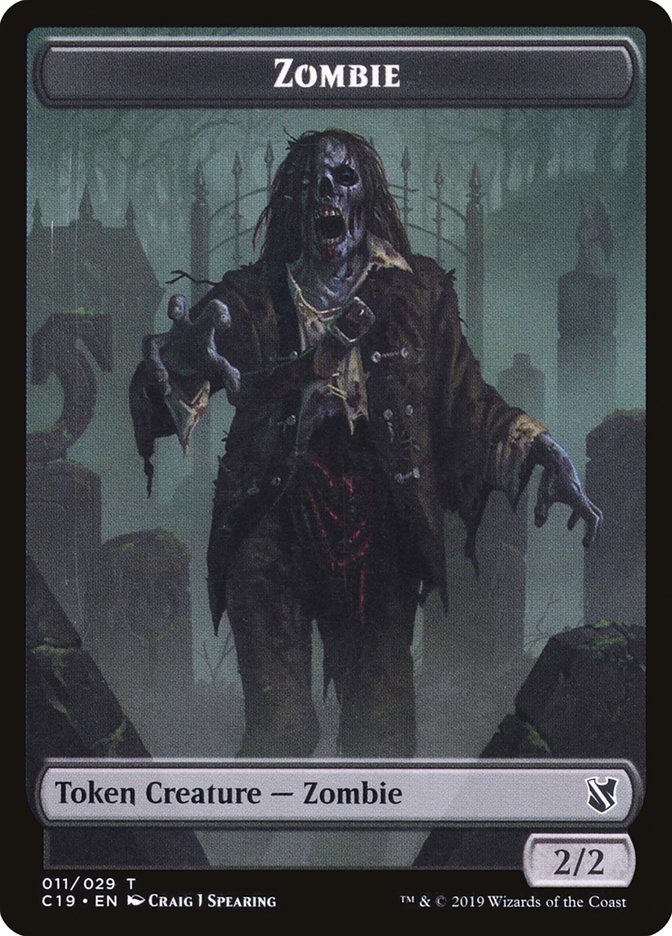 Zombie (010) // Zombie (011) Jeton double face [Jetons Commander 2019] 