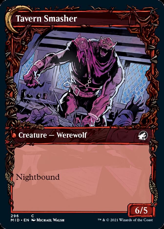 Tavern Ruffian (Showcase) (MID-296) - Innistrad: Midnight Hunt: (Showcase, Double Faced Transform)