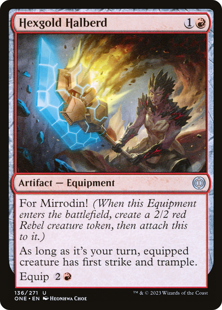 Hallebarde Hexgold [Phyrexia : Tous seront un] 