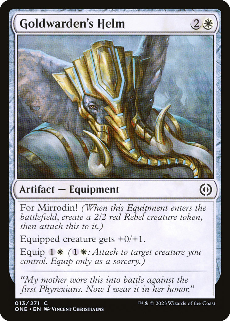 Heaume de Goldwarden [Phyrexia : Tous seront un] 