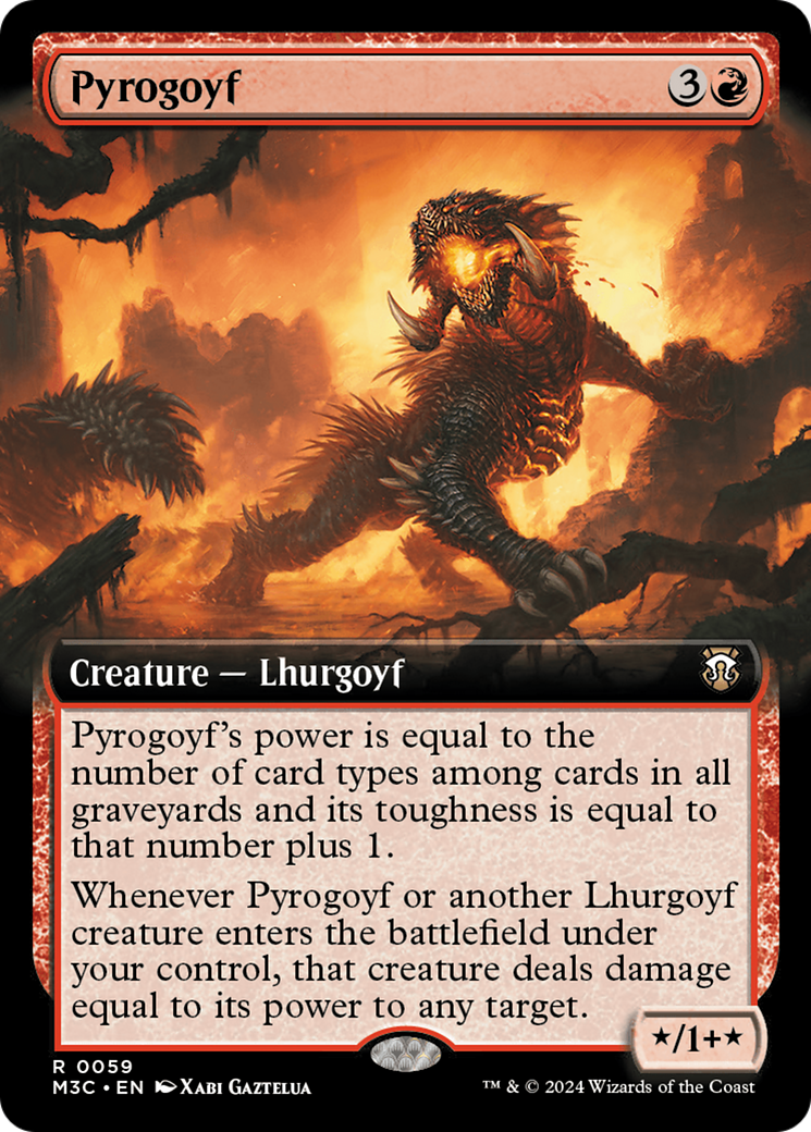 Pyrogoyf (Art étendu) [Modern Horizons 3 Commander] 