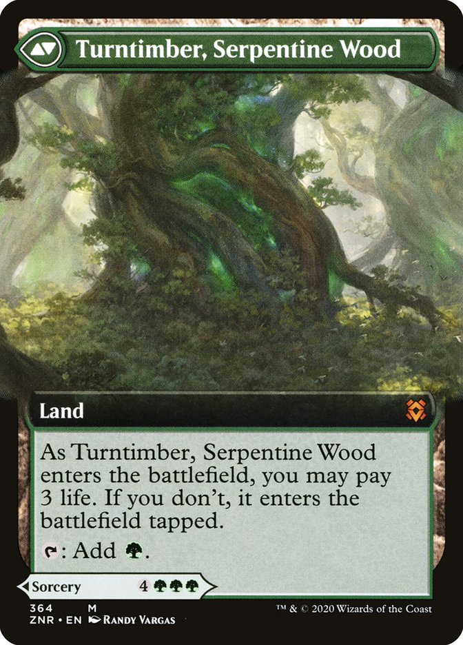 Symbiose des Turntimber // Turntimber, Serpentine Wood (Extended Art) [Zendikar Rising] 