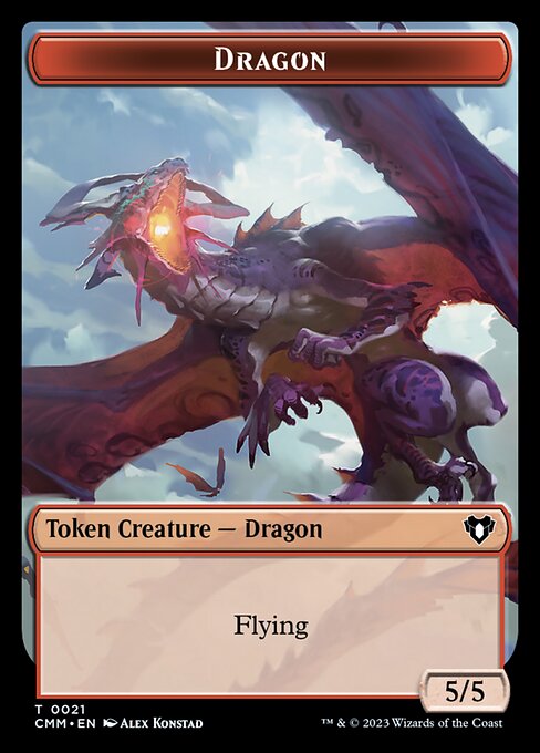 Soldat humain // Dragon (0021) Jeton double face [Jetons Commander Masters] 