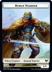Guerrier humain // Jeton double face de sorcier géant [Jetons Kaldheim] 