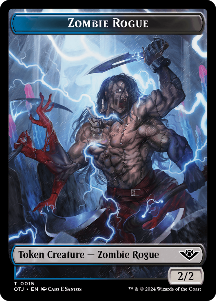 Mercenaire // Jeton double face Zombie Rogue [Jetons Hors-la-loi de Thunder Junction] 