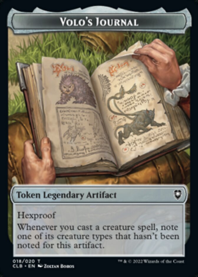 Trésor // Jeton double face du journal de Volo [Commander Legends : Battle for Baldur's Gate Tokens] 