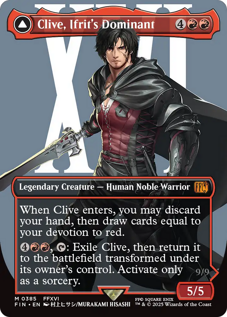 Clive, Ifrit's Dominant (0385) (Borderless) (FIN-385) - FINAL FANTASY: (enchantment) (Borderless)