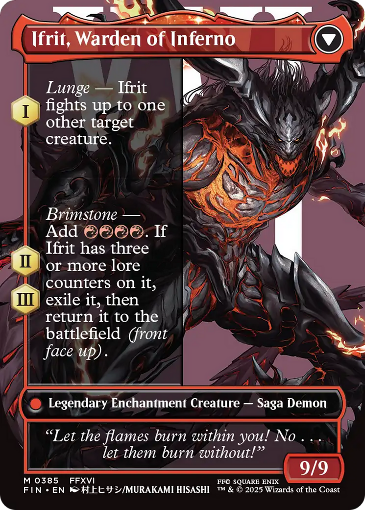 Clive, Ifrit's Dominant (0385) (Borderless) (FIN-385) - FINAL FANTASY: (enchantment) (Borderless) Foil