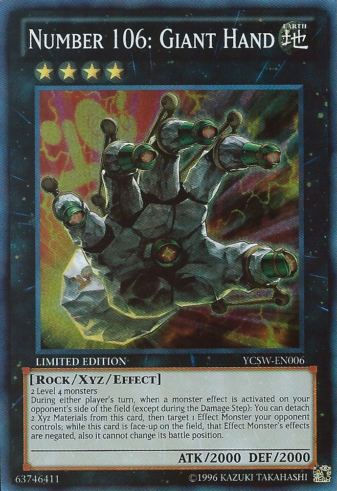 Number 106: Giant Hand (YCSW-EN006) - Super Rare