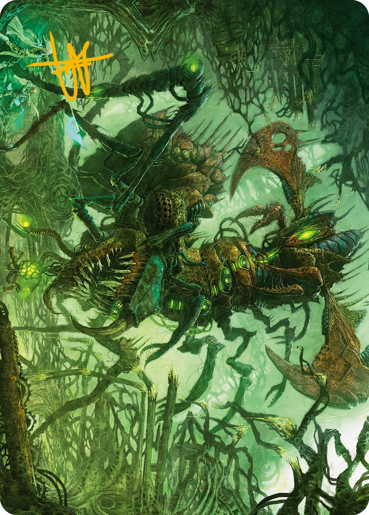Carte d'art Skyscythe Engulfer (signature estampillée or) [Phyrexia : All Will Be One Art Series] 