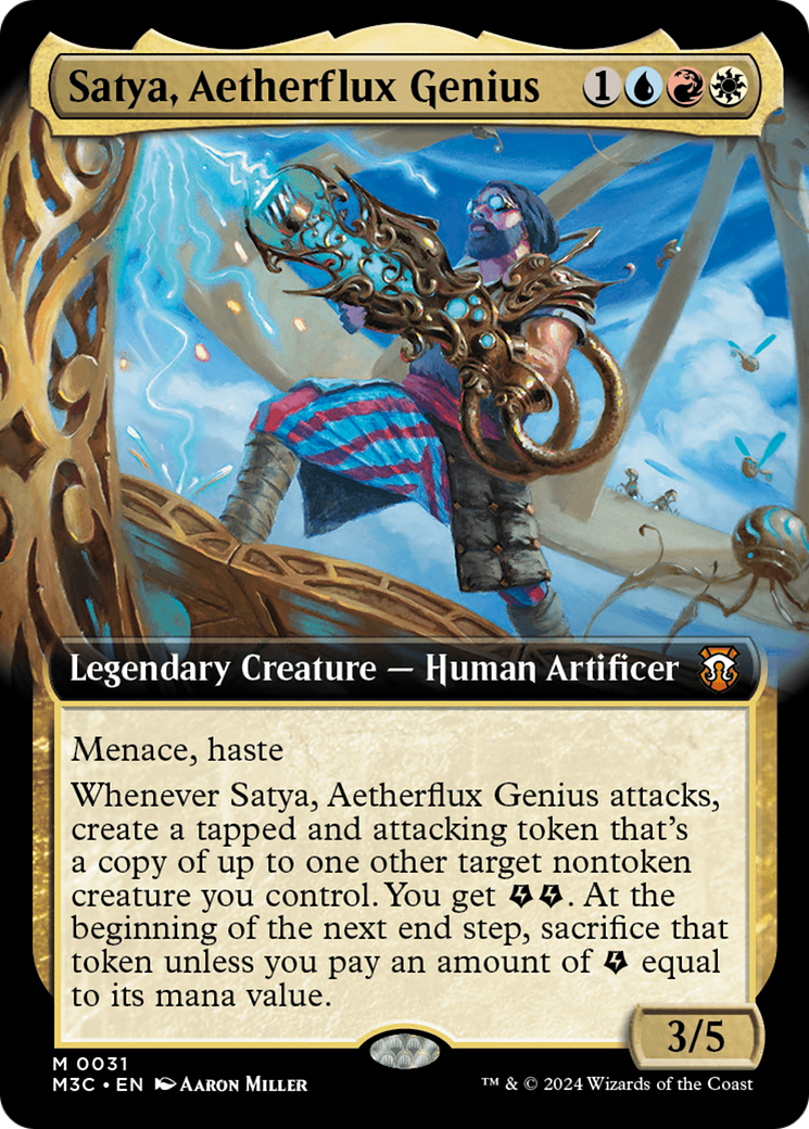 Satya, Aetherflux Genius (Art étendu) [Modern Horizons 3 Commander] 