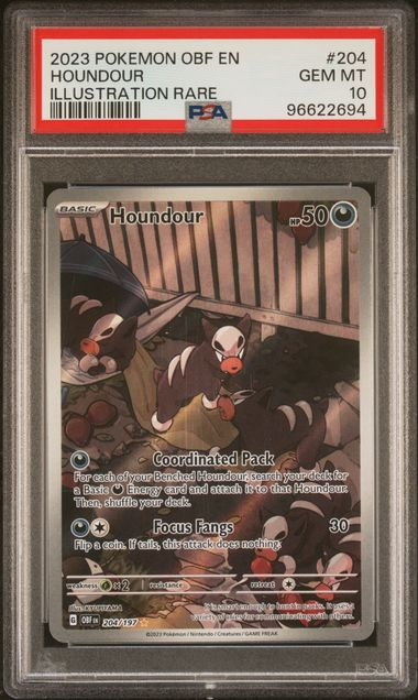 Pokemon - PSA 10 - Houndour - Obsidian Flames