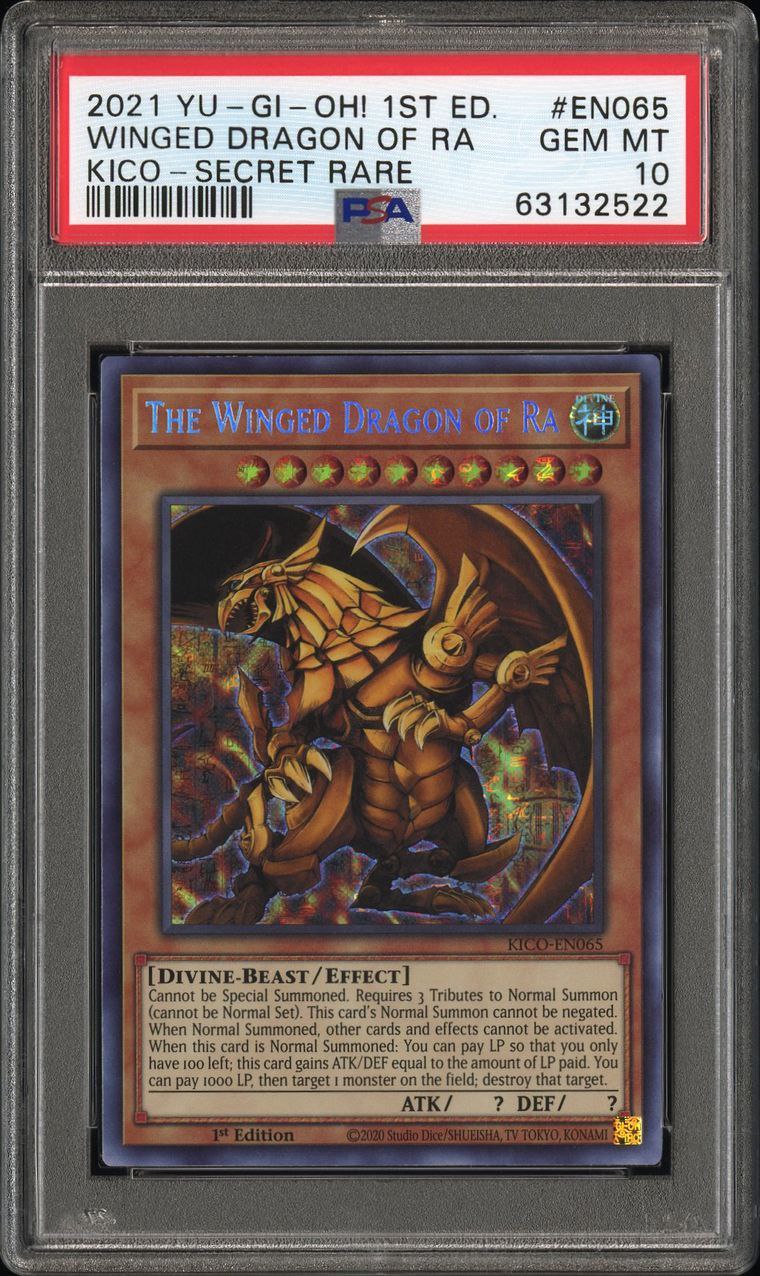 Yugioh - PSA 10 - The Winged Dragon of Ra - Secret Pharaoh Rare - KICO