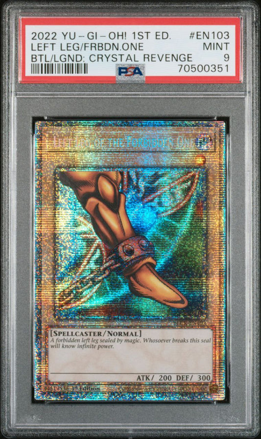 Yugioh - PSA 9 - Left Leg of the Forbidden One - Starlight Rare - BLCR